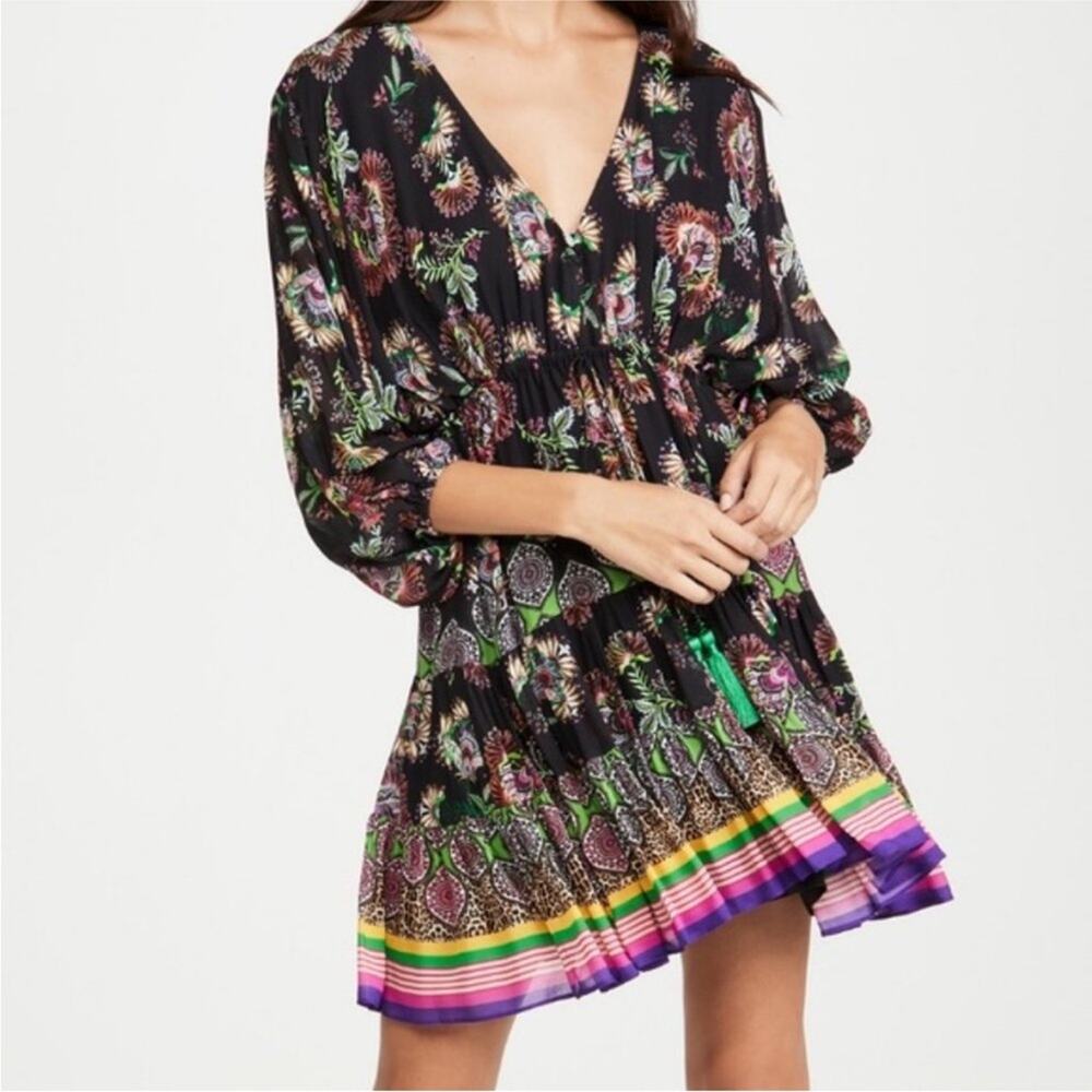 Alexis Holli Floral Mini Dress in Midnight Bloom Black Multicolor XS New
